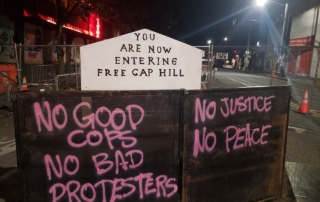 Barricades at the Capitol Hill Autonomous Zone